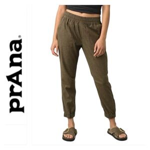 prAna Mantra Jogger Pant Hemp Organic Cotton Women's Size XL Green Heathered